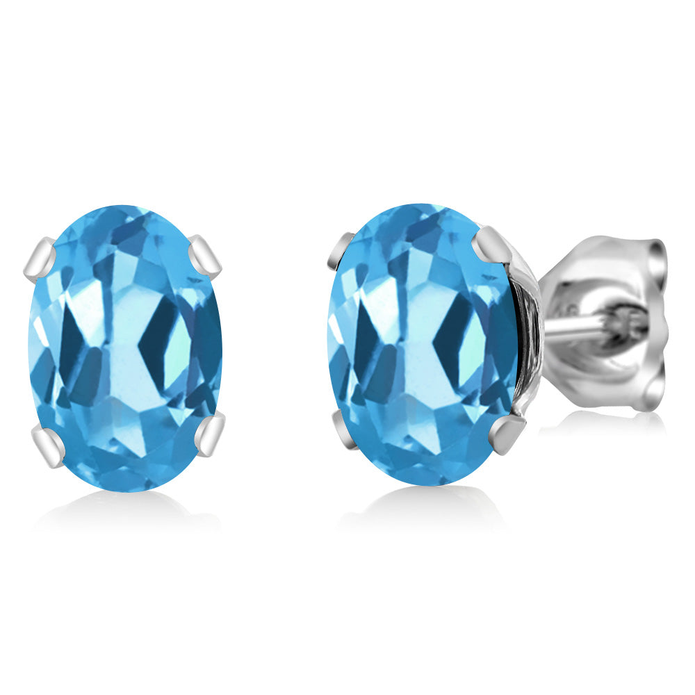 Swiss Blue Topaz - November_Earrings in 925 Sterling Silver