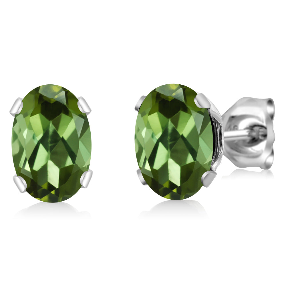 Green Tourmaline - October_Earrings in 925 Sterling Silver