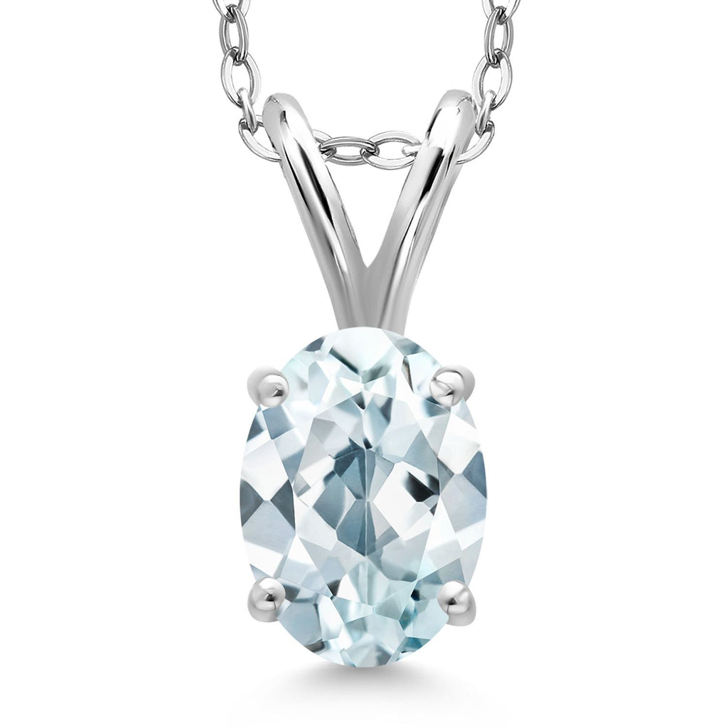 Aquamarine - March_Pendant in 925 Sterling Silver