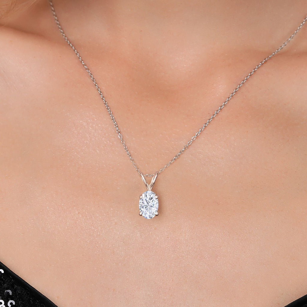 Pink Moissanite - April_Pendant in 925 Sterling Silver