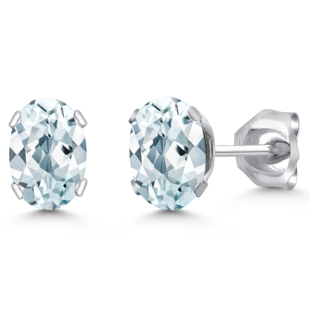 Aquamarine - March_Earrings in 925 Sterling Silver