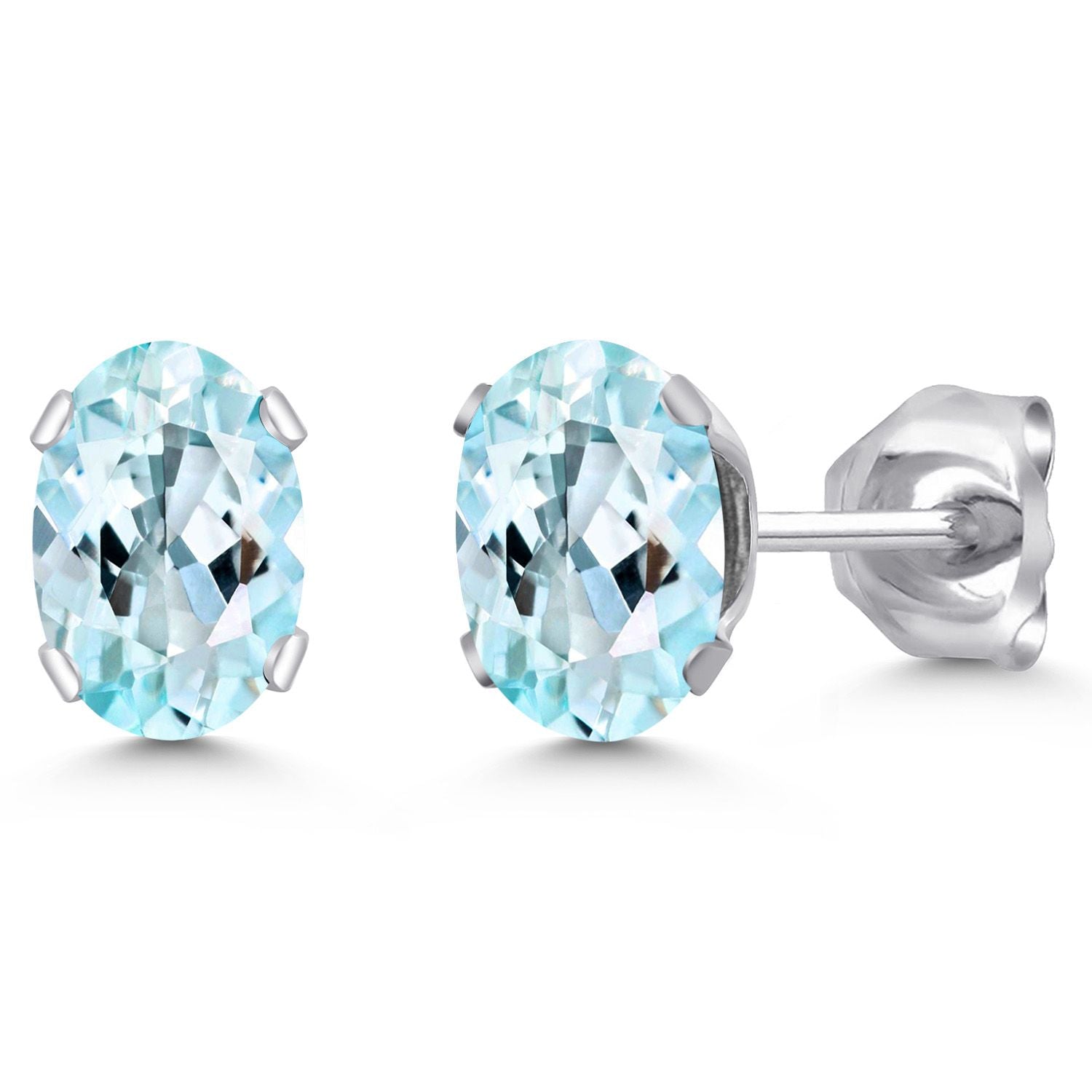 Sky Blue Topaz - November_Earrings in 925 Sterling Silver
