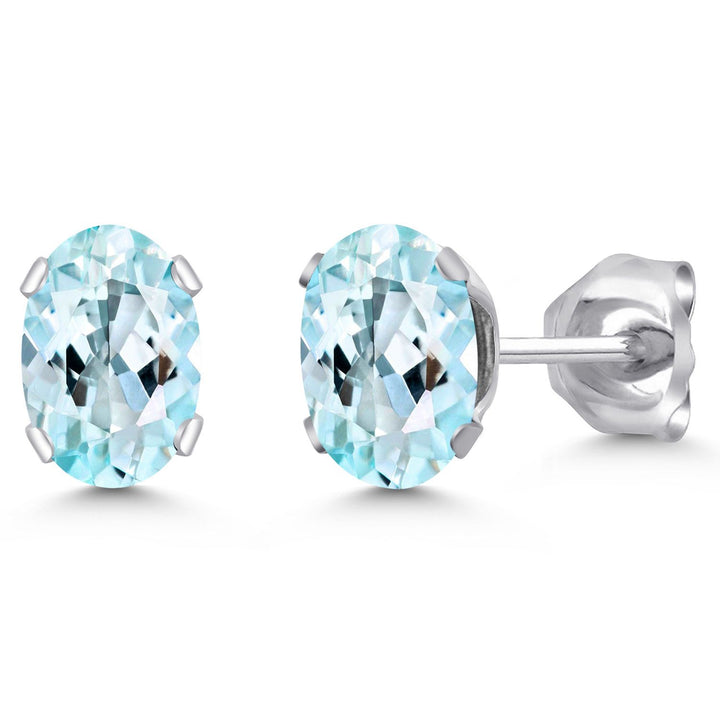 Sky Blue Topaz - November_Earrings in 925 Sterling Silver