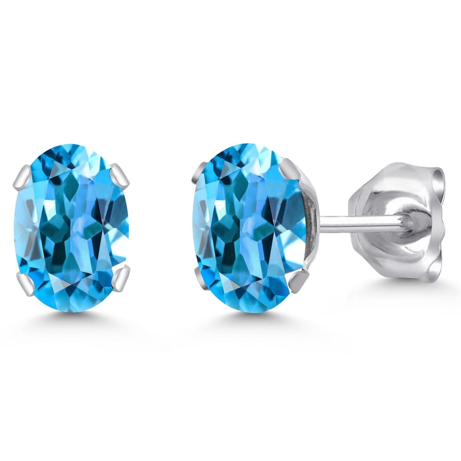Swiss Blue Topaz - November_Earrings in 925 Sterling Silver
