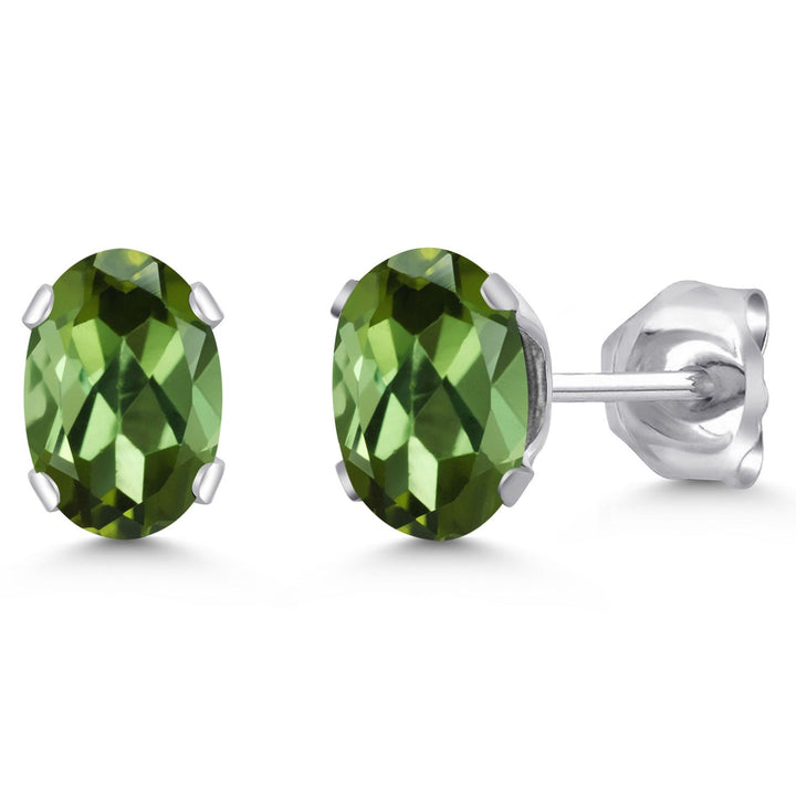 Green Tourmaline - October_Earrings in 925 Sterling Silver