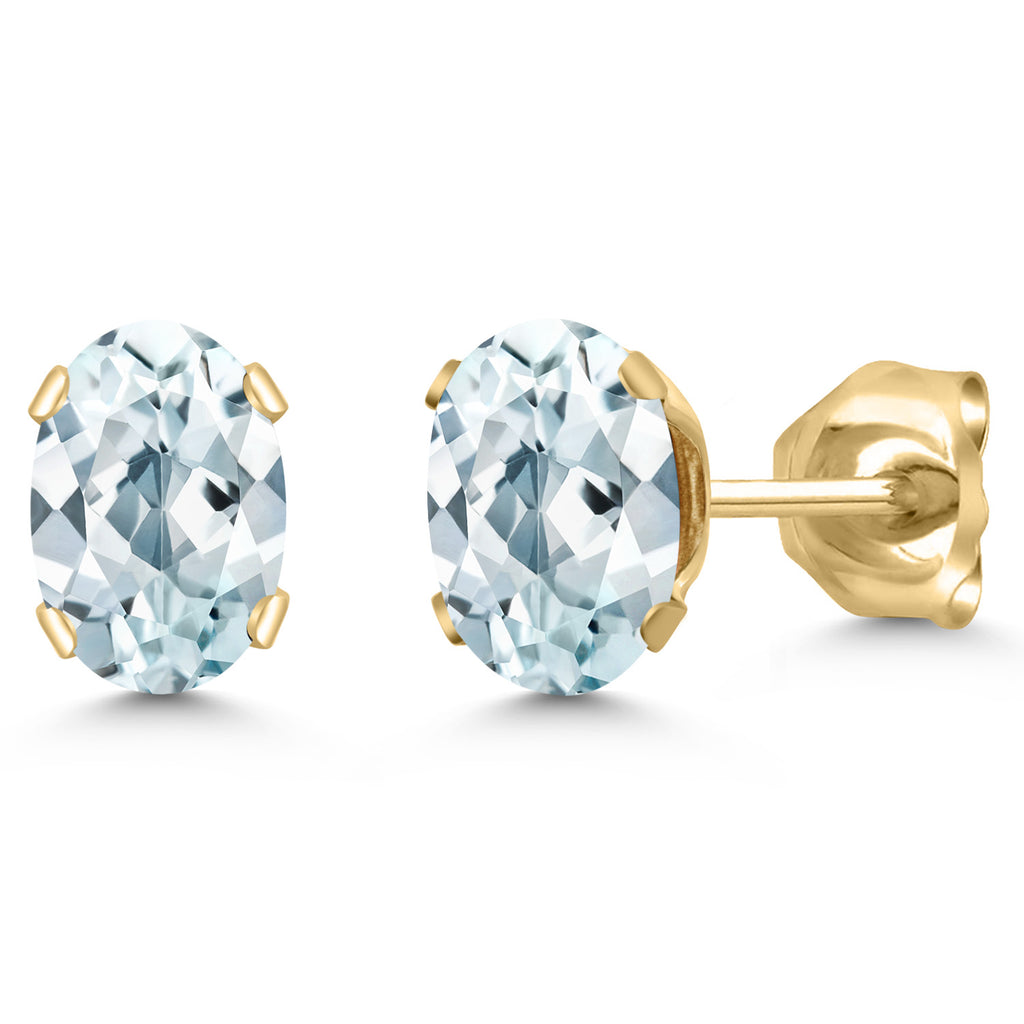 Aquamarine_Earrings in 925 Yellow Gold Plated Silver