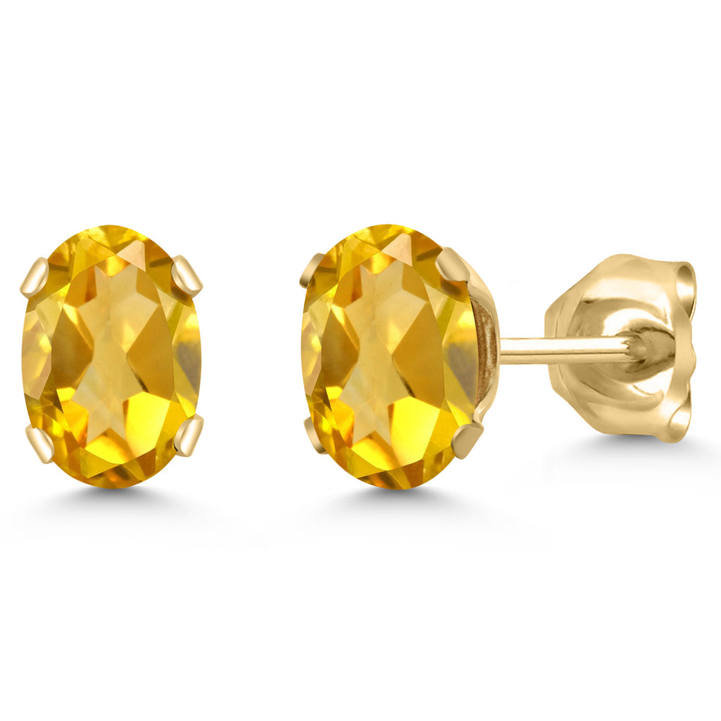 Citrine_Earrings in 925 Yellow Gold Plated Silver
