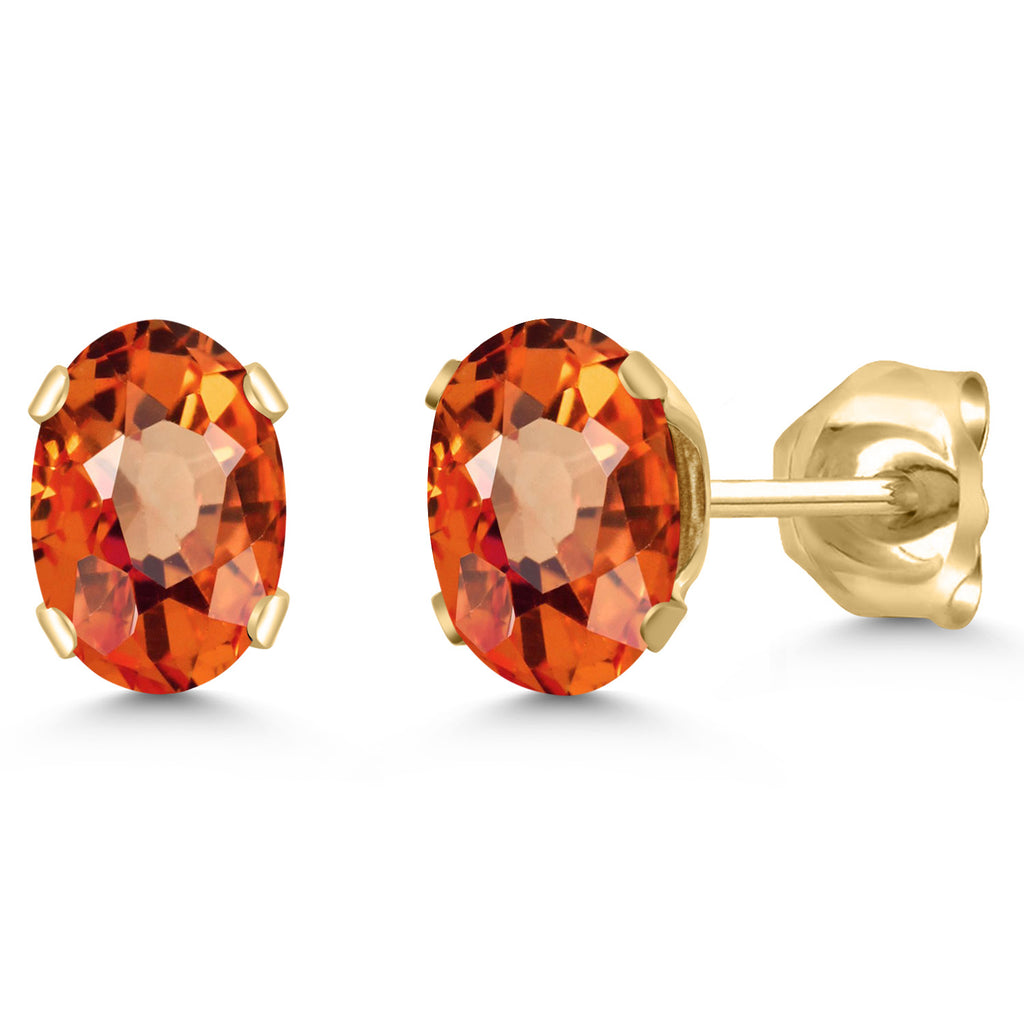 Orange Sapphire_Earrings in 925 Yellow Gold Plated Silver