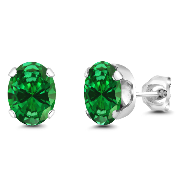 Created Emerald - May_Earrings in 925 Sterling Silver
