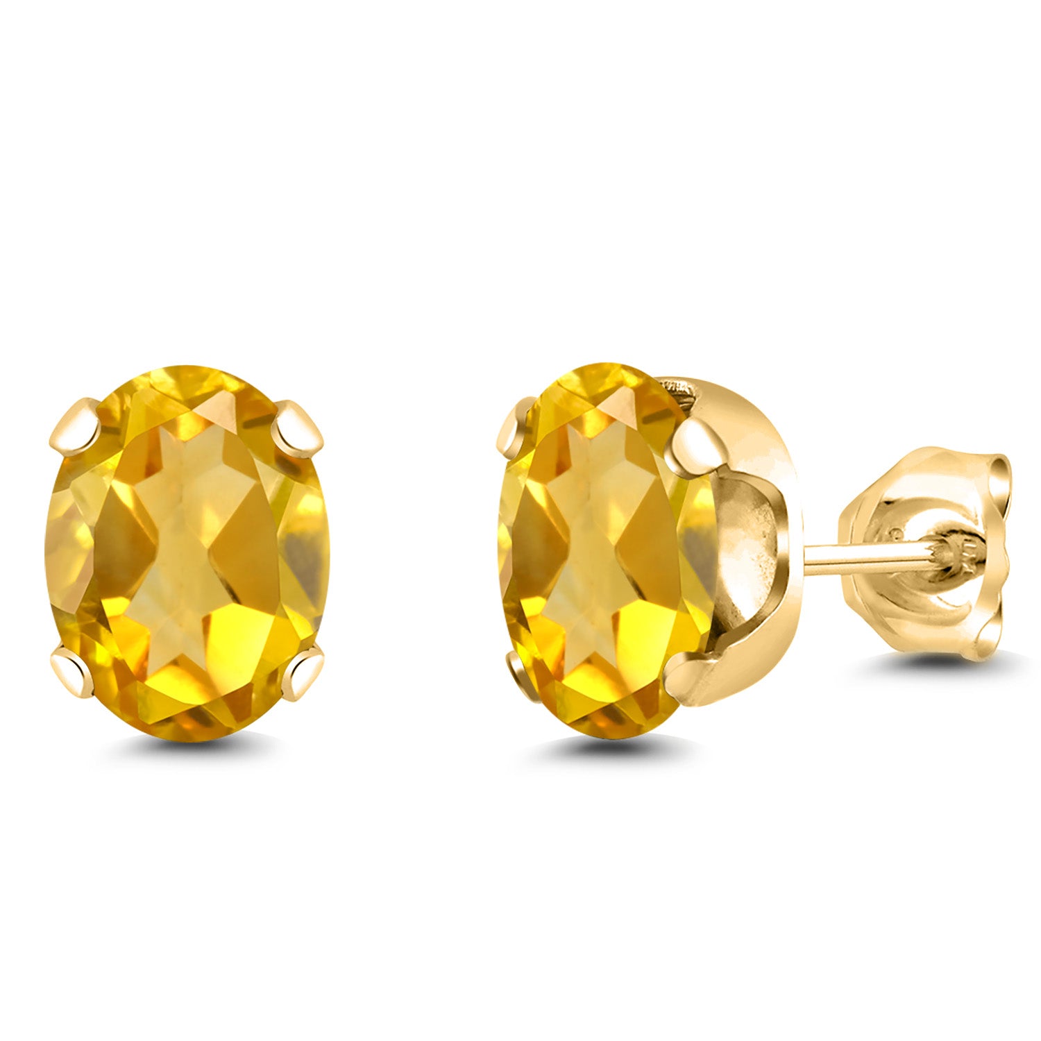Citrine - November_Earrings in 925 Yellow Gold Plated Silver