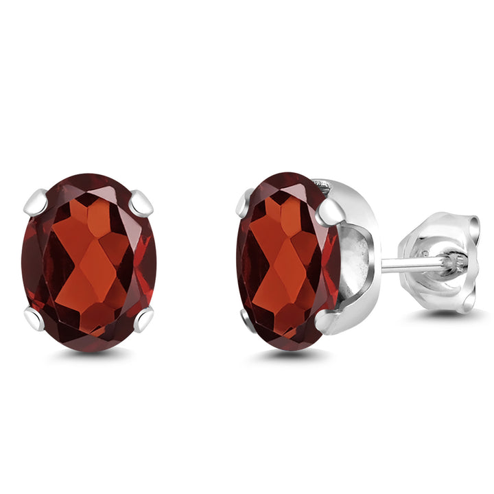 Garnet - January_Earrings in 925 Sterling Silver