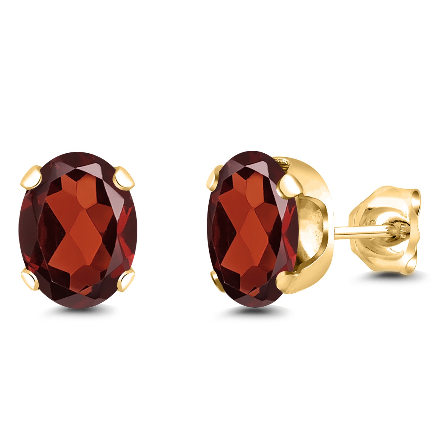 Garnet - January_Earrings in 925 Yellow Gold Plated Silver