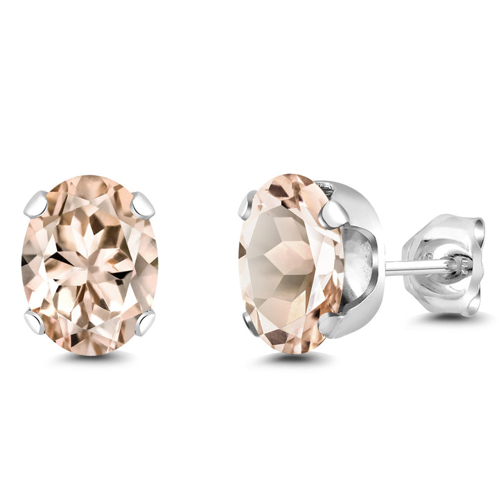 Morganite - October_Earrings in 925 Sterling Silver