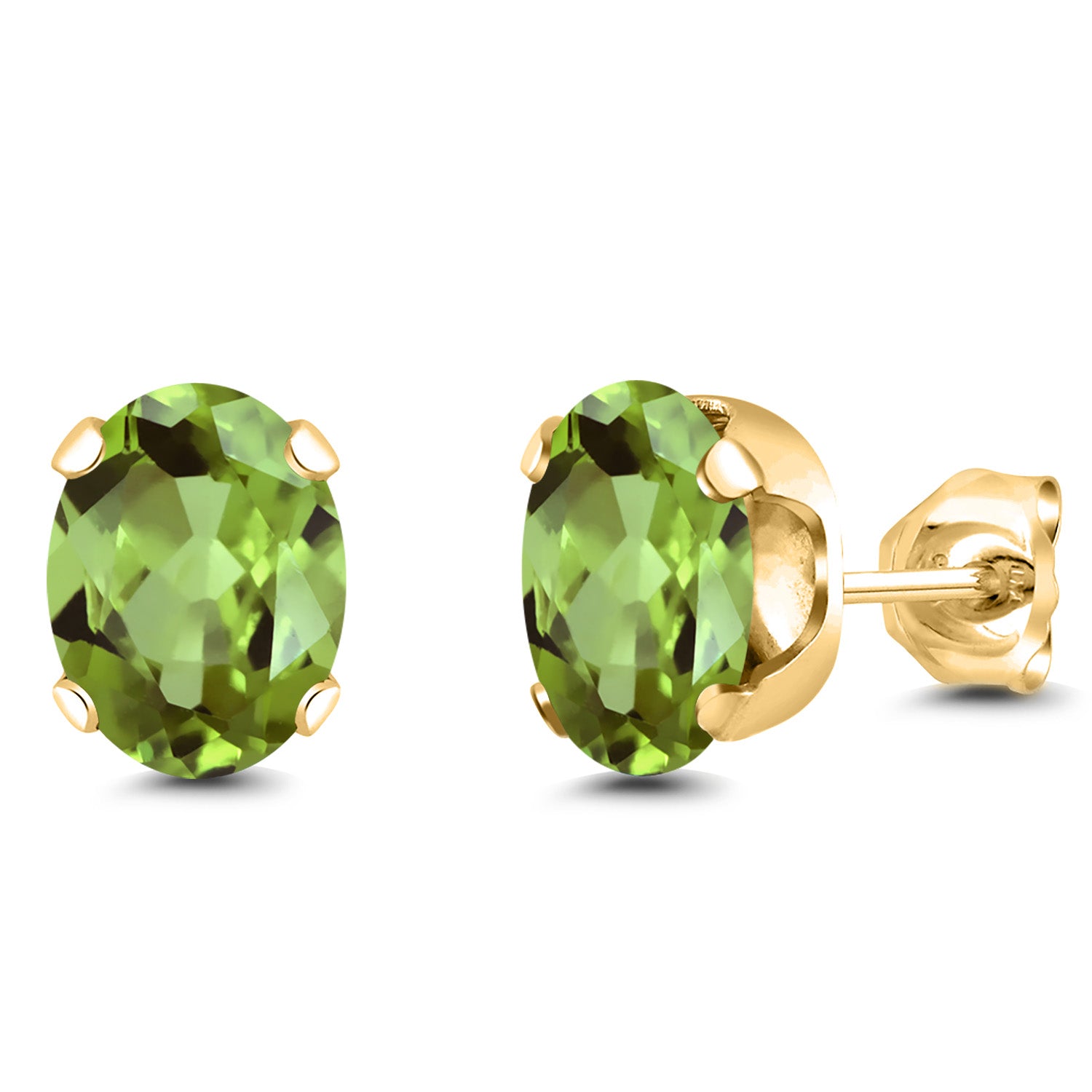 Peridot - August_Earrings in 925 Yellow Gold Plated Silver