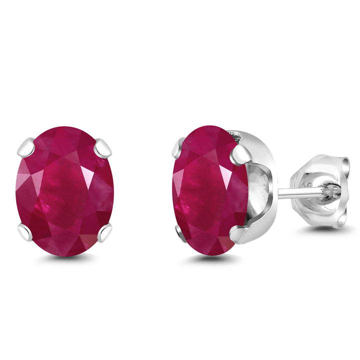 Ruby - July_Earrings in 925 Sterling Silver