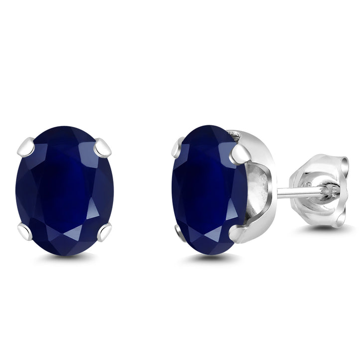 Blue Sapphire - September_Earrings in 925 Sterling Silver