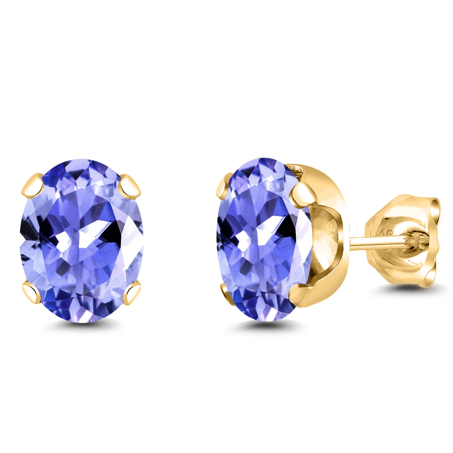 Tanzanite - December_Earrings in 925 Yellow Gold Plated Silver