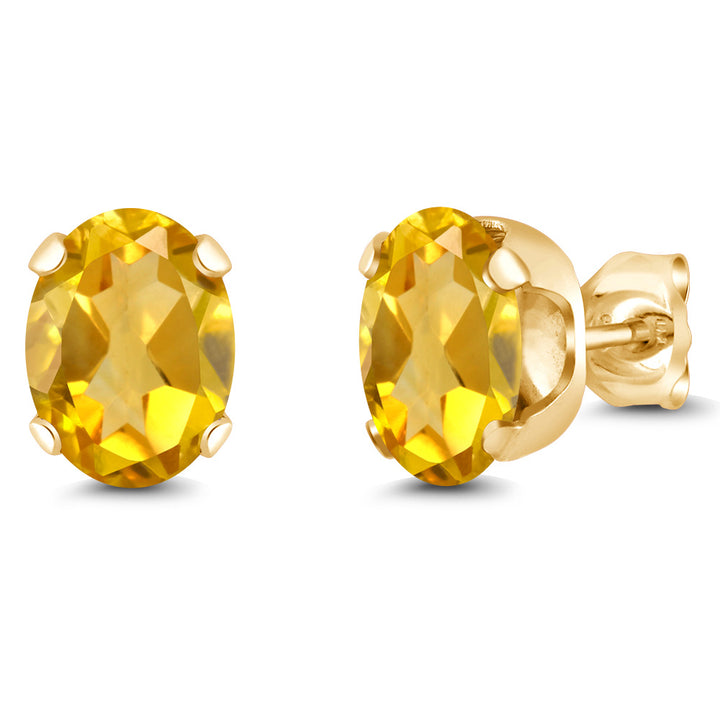 Citrine - November_Earrings in 925 Yellow Gold Plated Silver