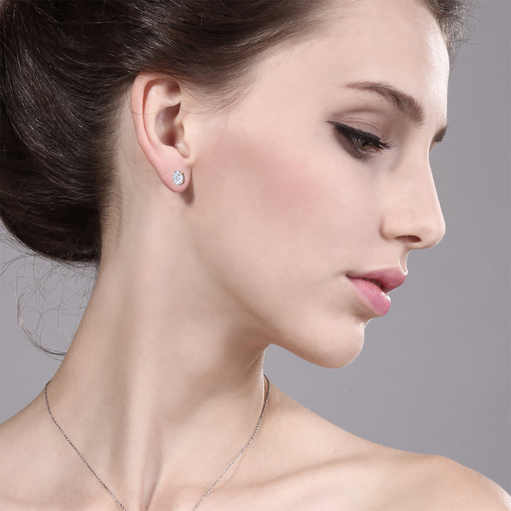 Faint Color (IJ)_Earrings in 925 Yellow Gold Plated Silver