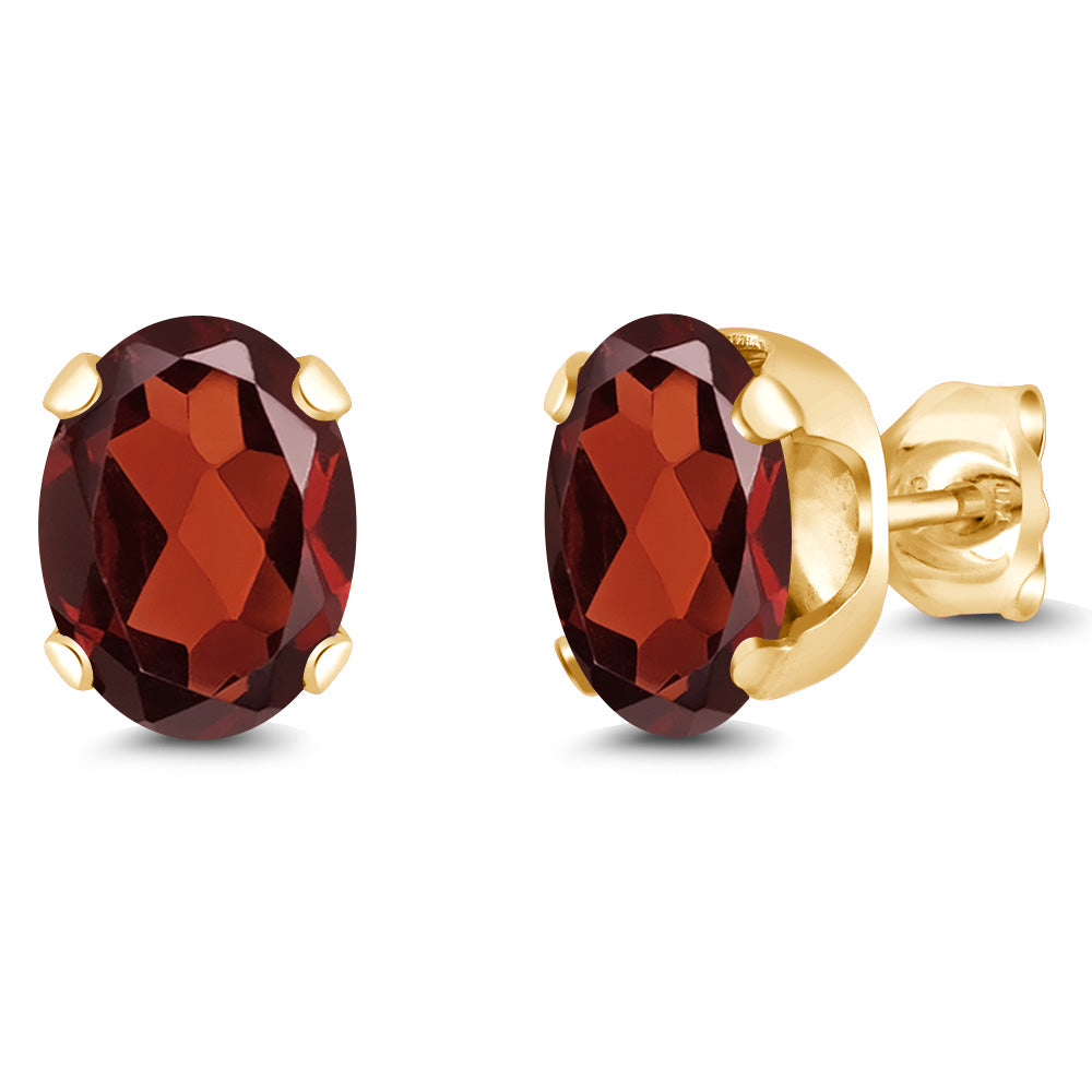 Garnet - January_Earrings in 925 Yellow Gold Plated Silver