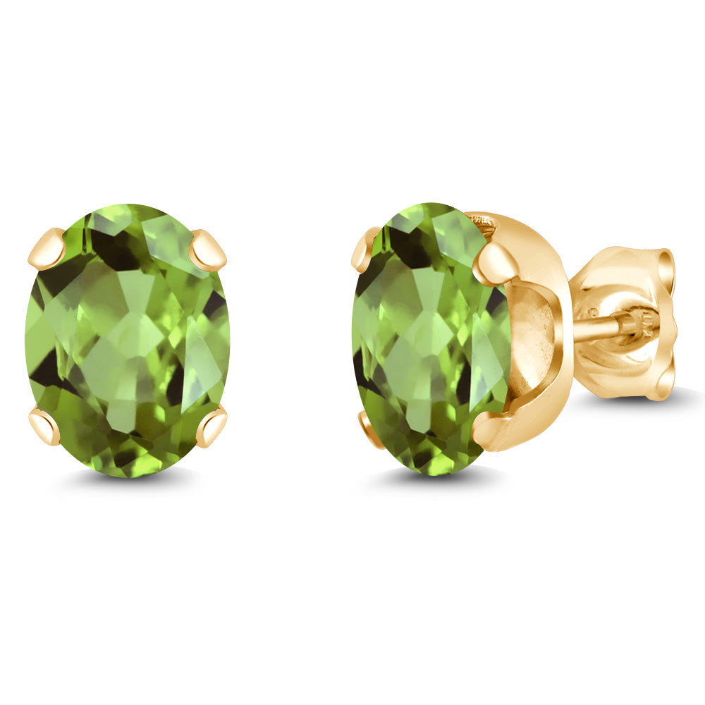 Peridot - August_Earrings in 925 Yellow Gold Plated Silver