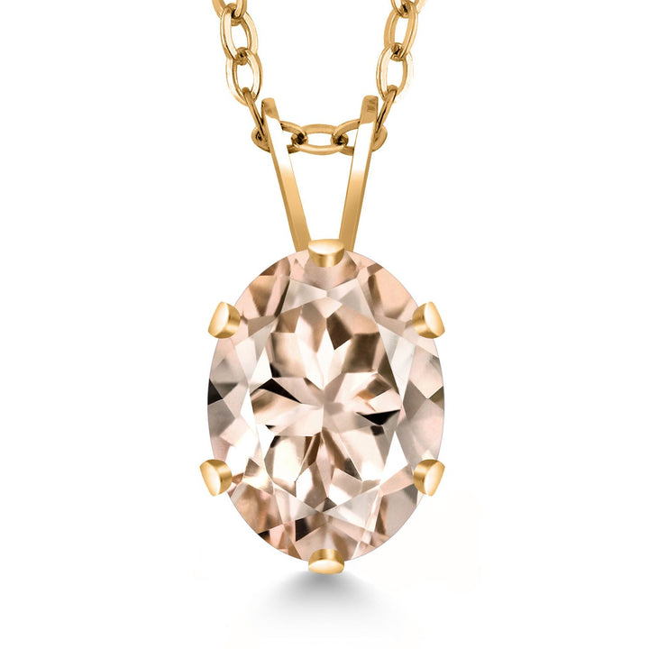 Morganite_Pendant in 925 Yellow Gold Plated Silver