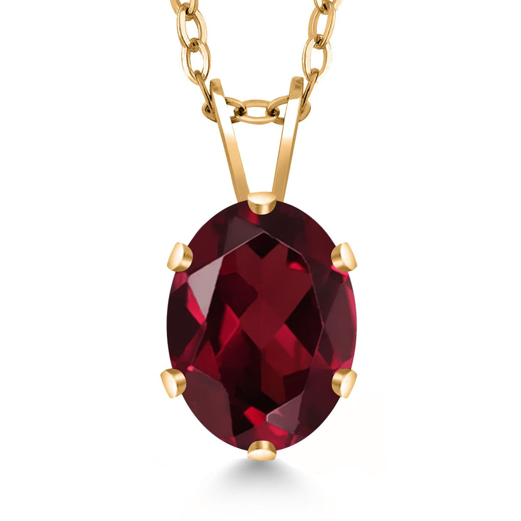 Rhodolite Garnet_Pendant in 925 Yellow Gold Plated Silver