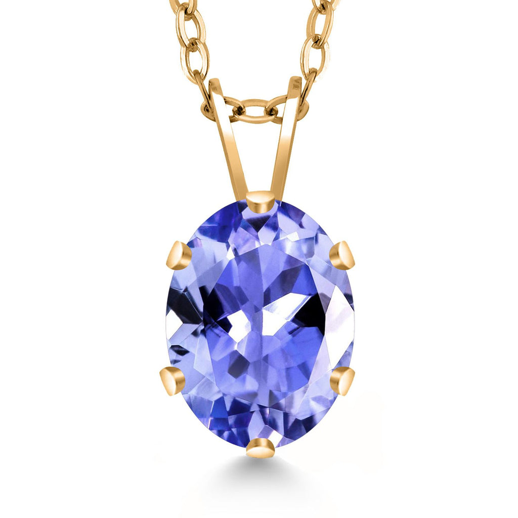 Tanzanite - December_Pendant in 925 Yellow Gold Plated Silver