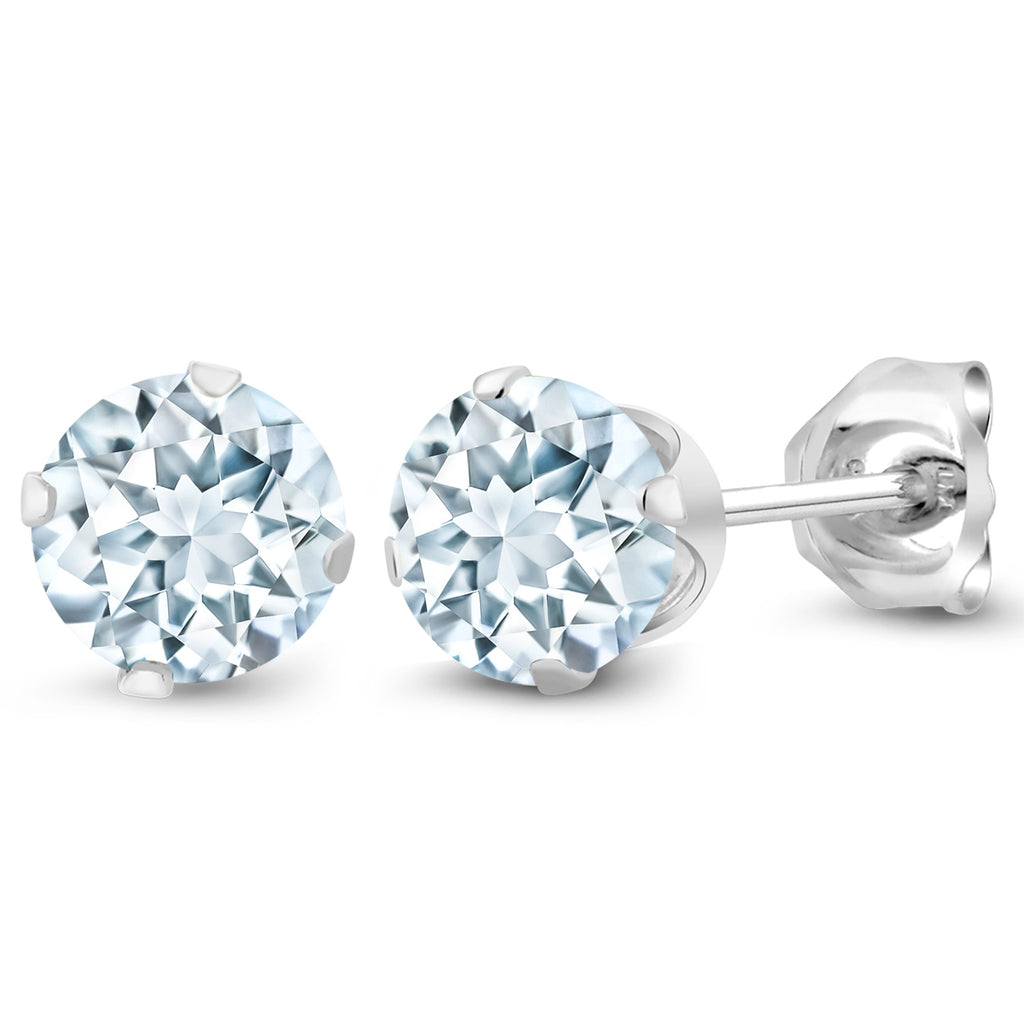 Aquamarine - March_Earrings in 925 Sterling Silver