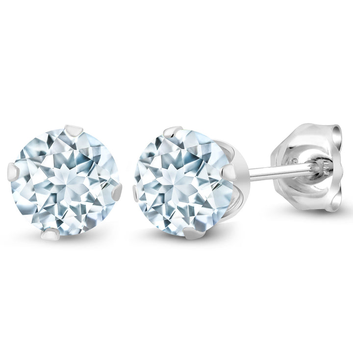 Aquamarine - March_Earrings in 925 Sterling Silver