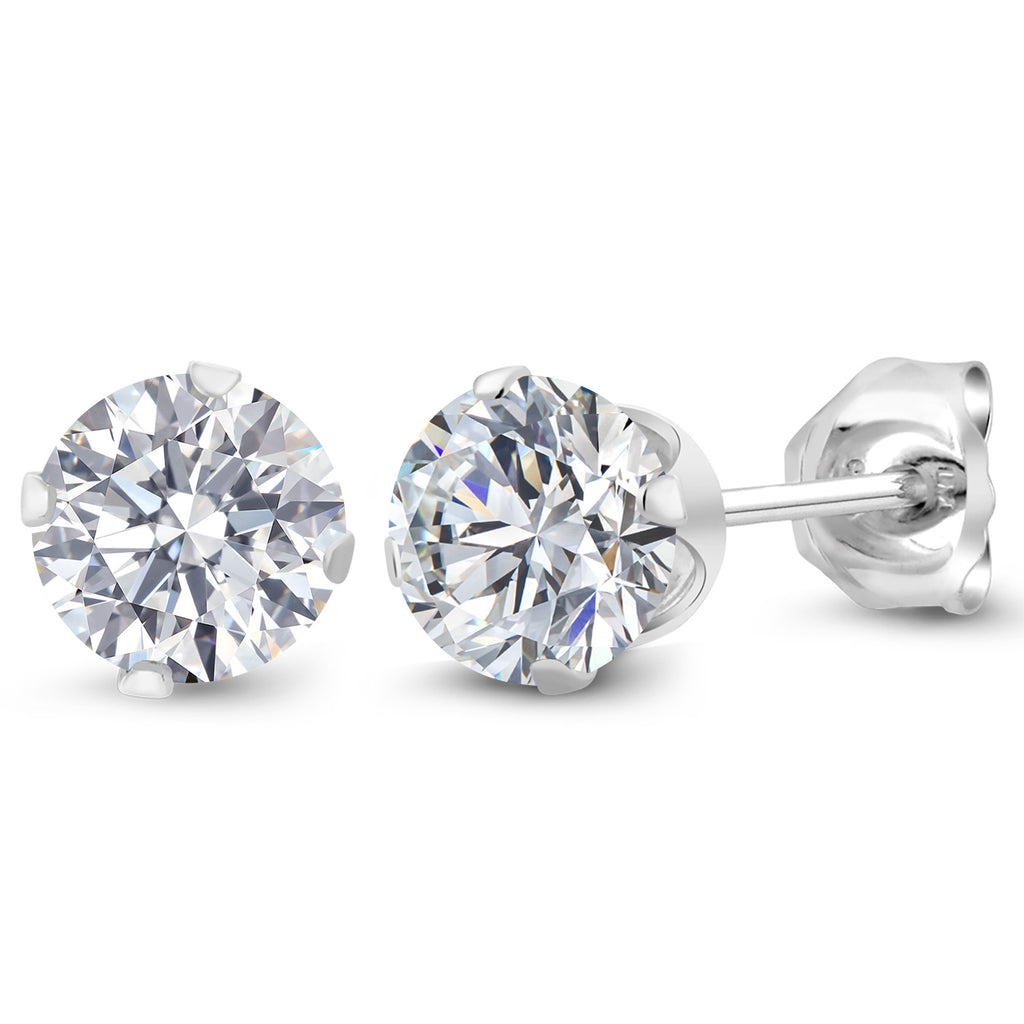 White Lab Grown Diamond - April_Earrings in 925 Sterling Silver