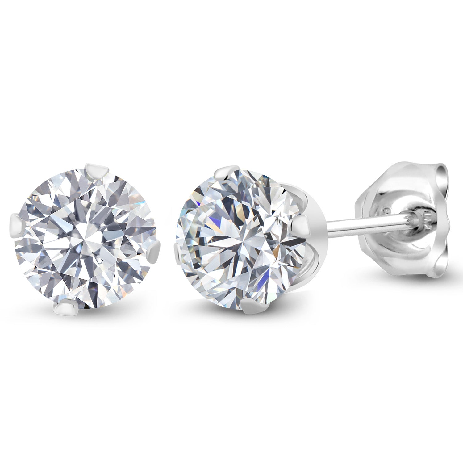 White Lab Grown Diamond - April_Earrings in 925 Sterling Silver