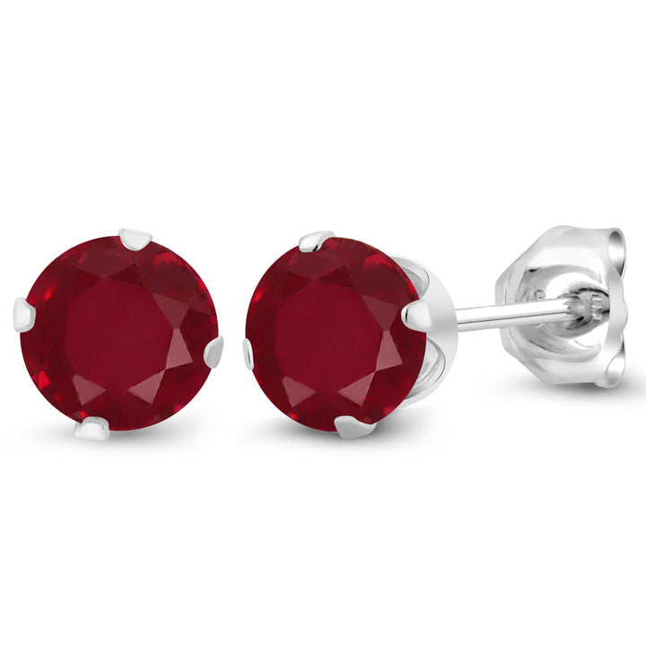 Ruby - July_Earrings in 925 Sterling Silver