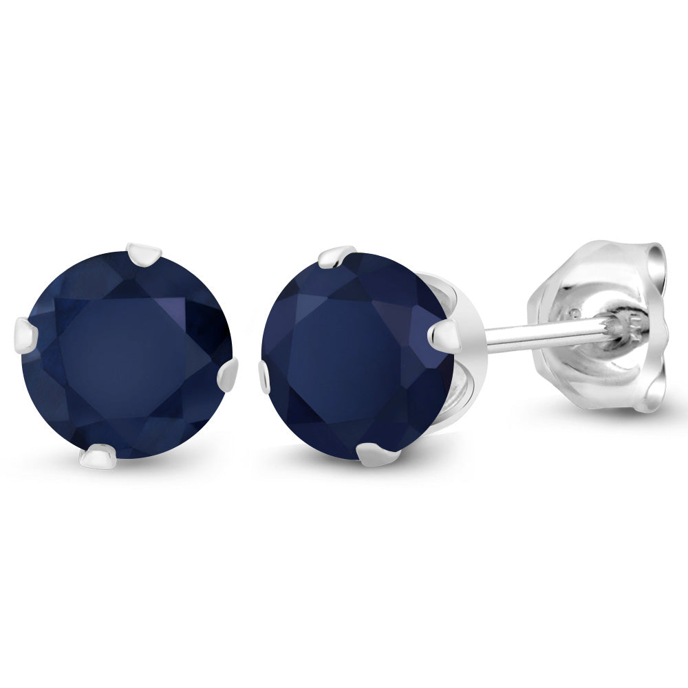Blue Sapphire - September_Earrings in 925 Sterling Silver