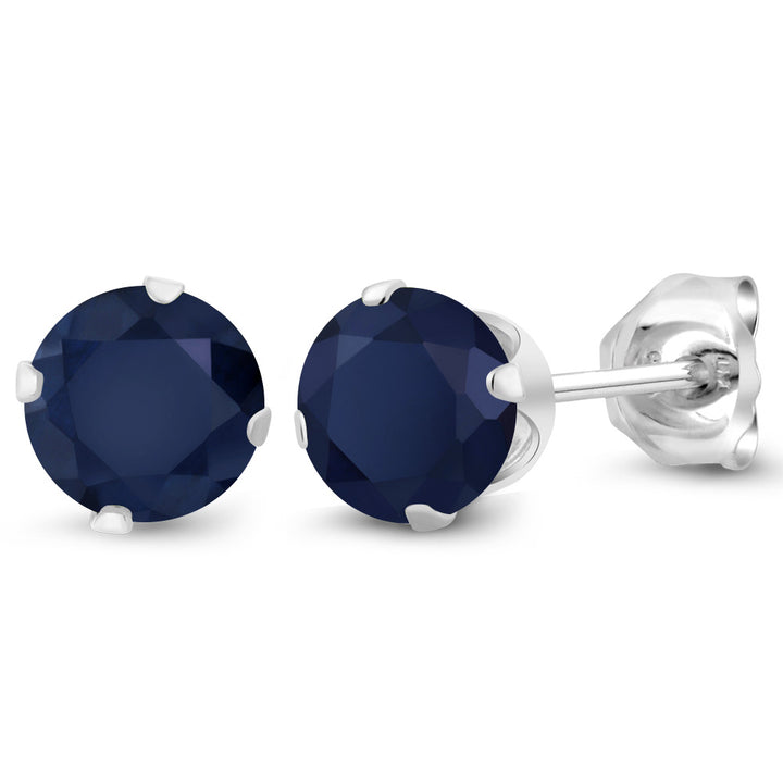 Blue Sapphire - September_Earrings in 925 Sterling Silver