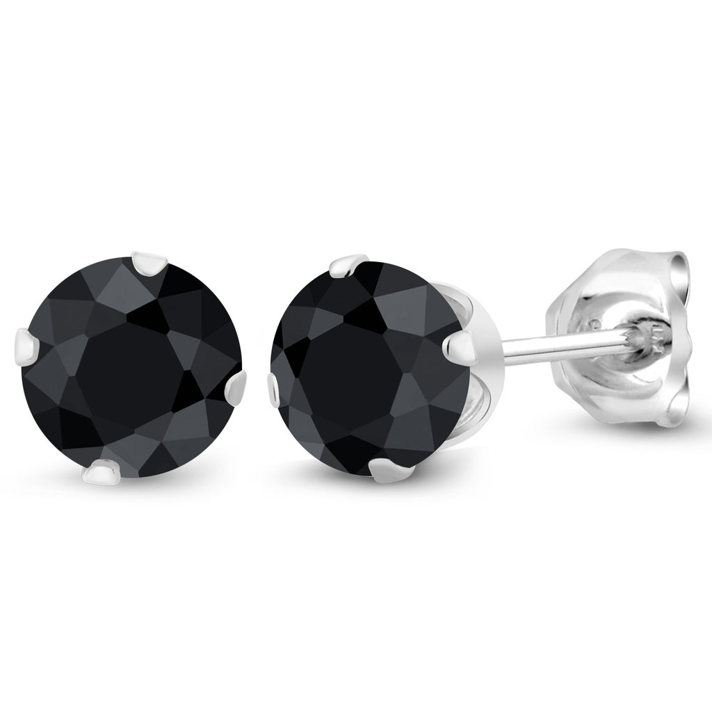 Black Sapphire - September_Earrings in 925 Sterling Silver