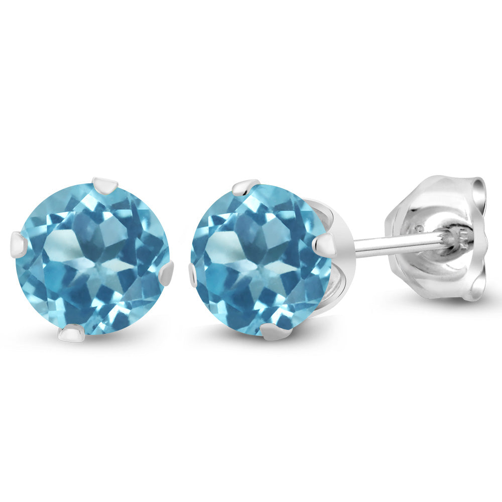 Swiss Blue Topaz - November_Earrings in 925 Sterling Silver