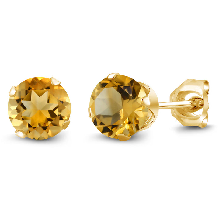 Citrine - November_Earrings in 925 Yellow Gold Plated Silver