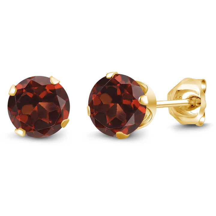Garnet - January_Earrings in 925 Yellow Gold Plated Silver