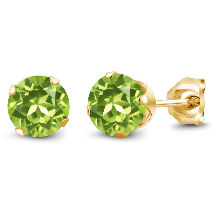 Peridot - August_Earrings in 925 Yellow Gold Plated Silver