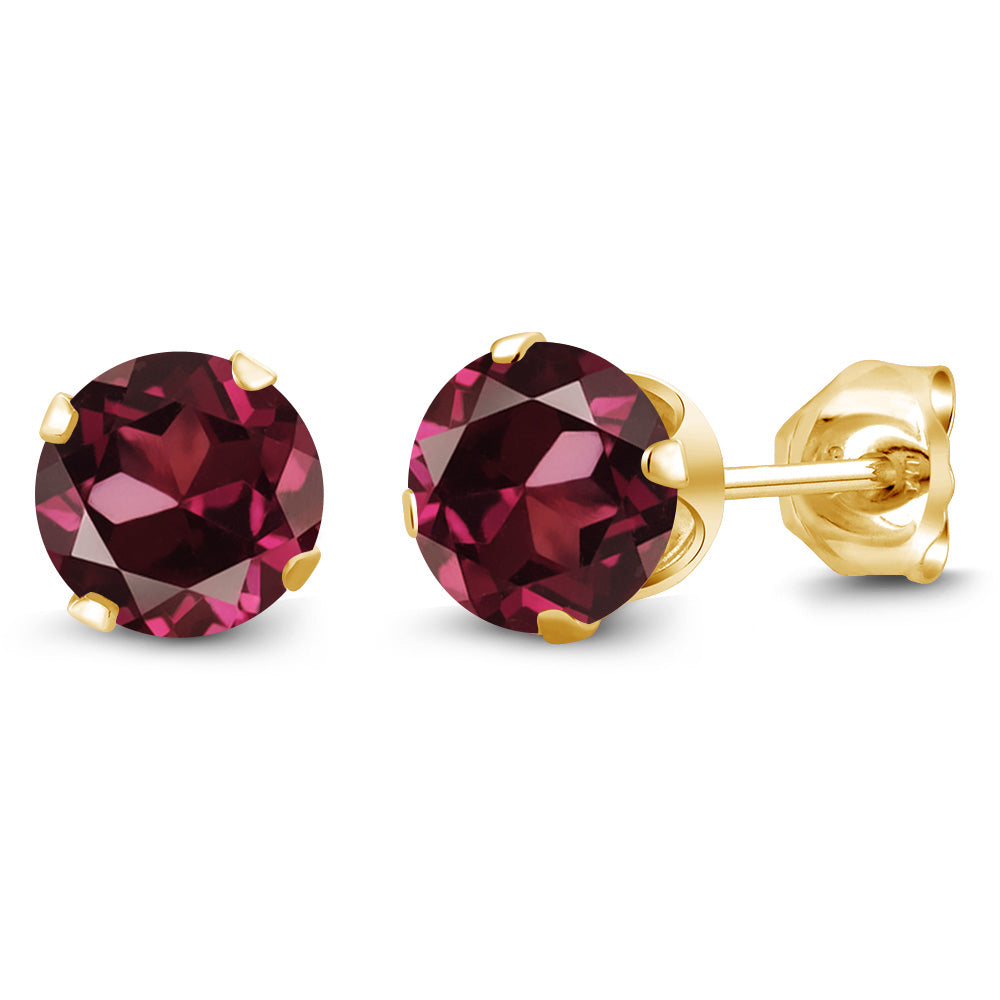 Rhodolite Garnet_Earrings in 925 Yellow Gold Plated Silver