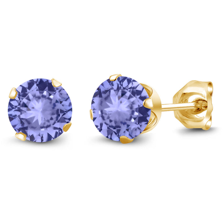 Tanzanite - December_Earrings in 925 Yellow Gold Plated Silver