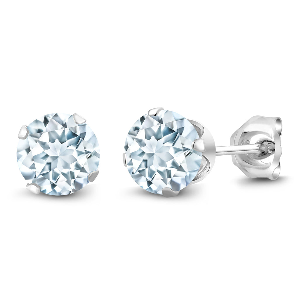 Aquamarine - March_Earrings in 925 Sterling Silver