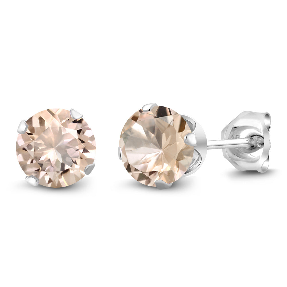 Morganite - October_Earrings in 925 Sterling Silver