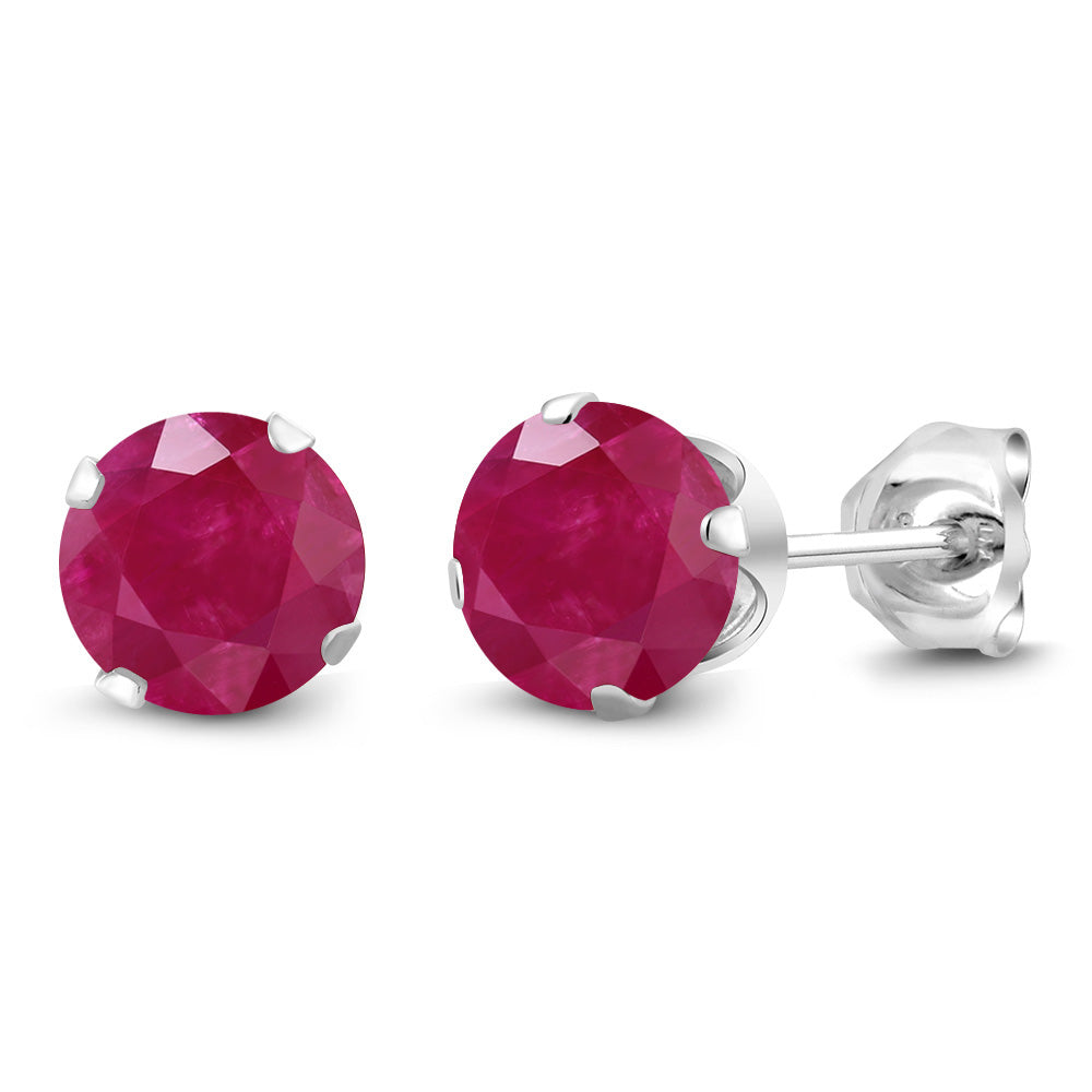 Ruby - July_Earrings in 925 Sterling Silver