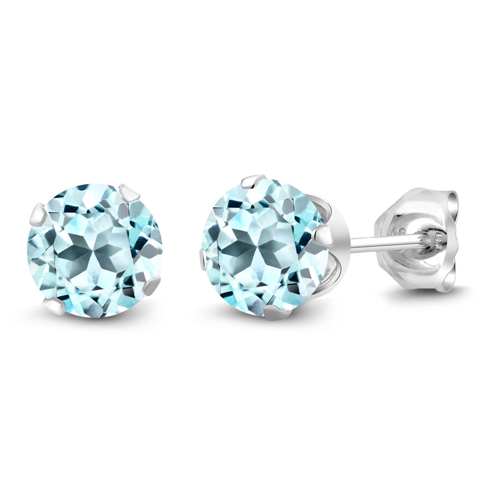 Sky Blue Topaz - November_Earrings in 925 Sterling Silver