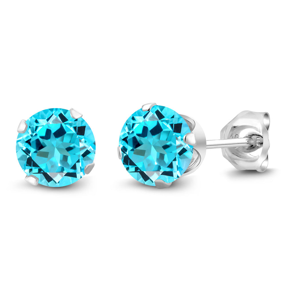 Swiss Blue Topaz - November_Earrings in 925 Sterling Silver