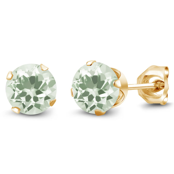 Prasiolite_Earrings in 925 Yellow Gold Plated Silver