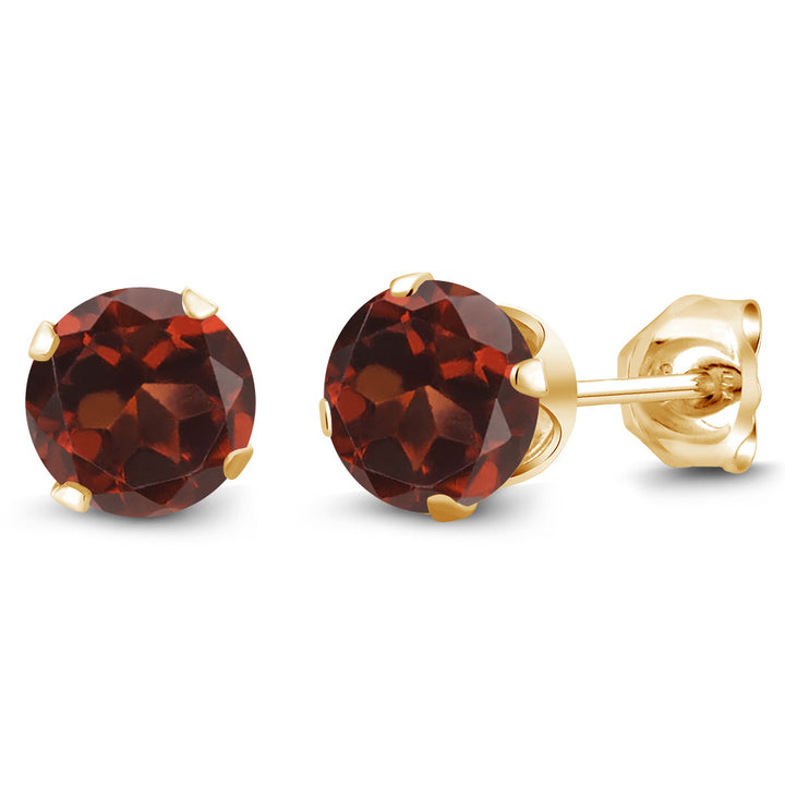 Garnet - January_Earrings in 925 Yellow Gold Plated Silver