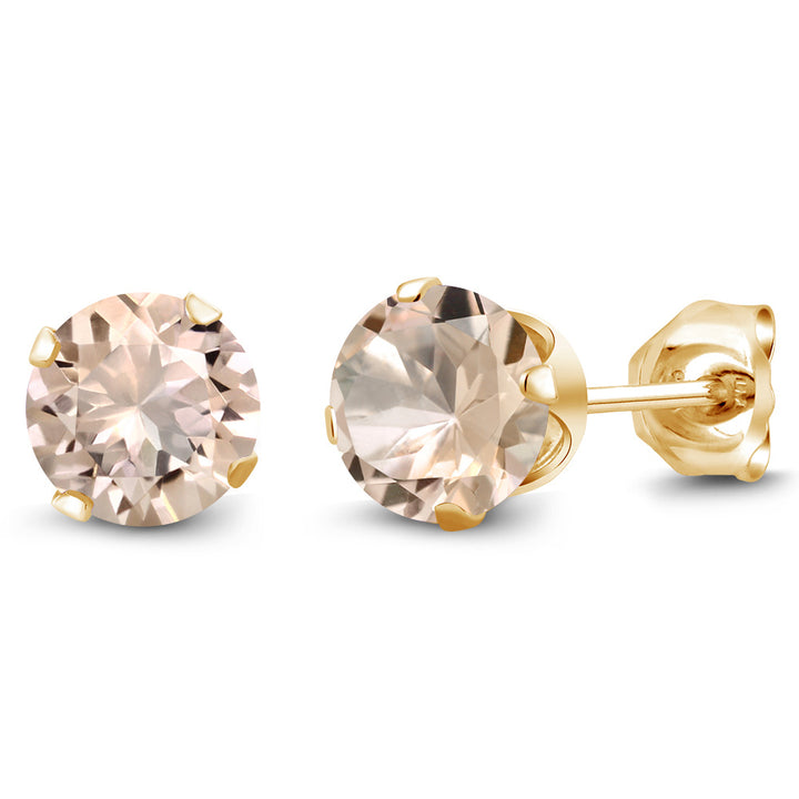Morganite - October_Earrings in 925 Yellow Gold Plated Silver